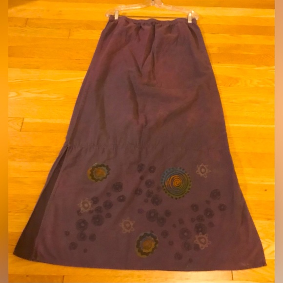 Blue Fish Egglant Long Skirt w Original Art - Picture 1 of 6